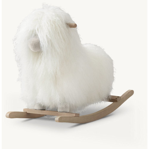 Mongolian Wool Animal Rocker - Lamb Natural | RH Baby & Child