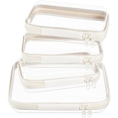 Clear Zipper Pouches, Hard Shell Zipper Case (M+3S)