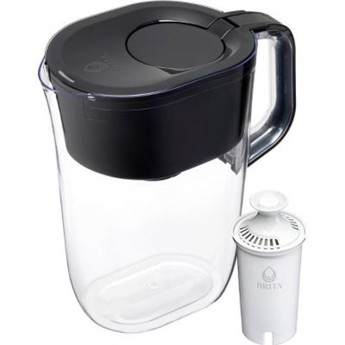 Brita Water Filter 10-Cup Tahoe Water Pitcher Dispenser Black: Easy-Fill Lid, Electronic Indicator