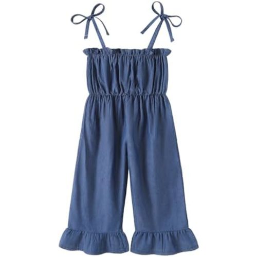 Happy Town Toddler Girls Sleeveless Romper Jumpsuit One Piece Long Pant Romper Summer Outfits