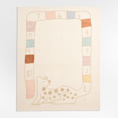 Leopard Hopscotch Wool Kids Area Rug  6'x9'
