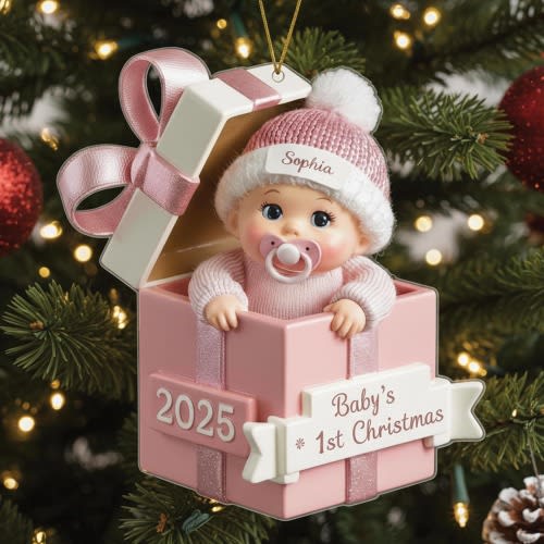 Custom Baby's First Christmas Ornament: Personalized Acrylic Keepsake