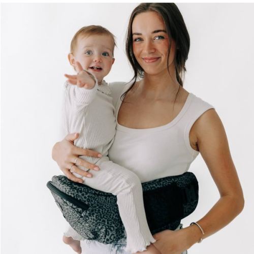 Tushbaby Ergonomic Hip Seat Carrier- for Babies and Toddlers 0-3yrs, Safety Approved, Structured Support, Convenient Pockets, Feeding Aid, Durable YKK Zippers, Foam-Free Build, (Jaguar)