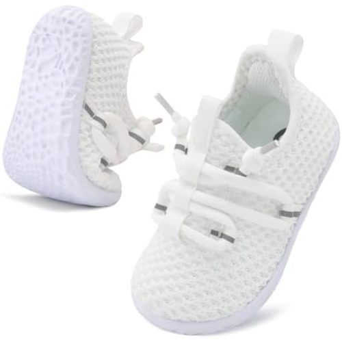 Besroad Baby Boys Girls First Walking Shoes Infant Crib Shoes Breathable Slip On Sneaker Lightweight Barefoot Shoe for Babies