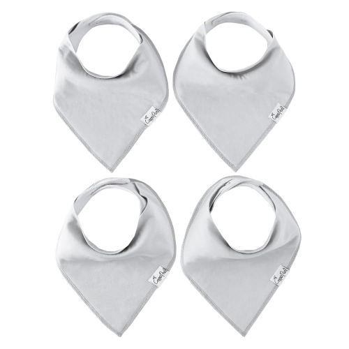 Copper Pearl 4 Pack Soft Cotton Baby Bibs for Drooling and Teething, Absorbent Drool Bibs for Baby Girl and Boy, Adjustable to Fit Newborns to Toddlers (Gray Basics)