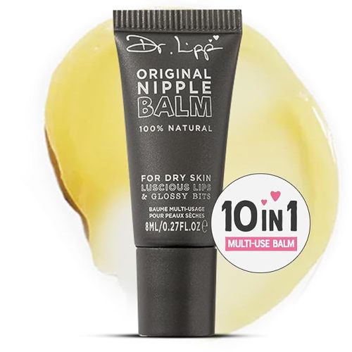 Dr. Lipp Original Nipple Balm 0.27 fl oz/8ml – 10-in-ONE Multi-Purpose Moisturizer for Dry Skin, Lips, Hair, Cuticles & More – 100% Natural Lanolin Nipple Cream & Lip Balm – Fragrance & Cruelty Free