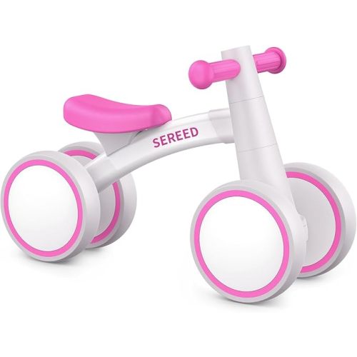 SEREED Baby Balance Bike for 1 Year Old Boys Girls 12-24 Month Toddler Balance Bike, 4 Wheels Toddler First Bike, First Birthday Gifts