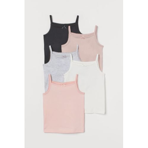 5-pack Jersey Tank Tops - Pink/white/gray - Kids | H&M US