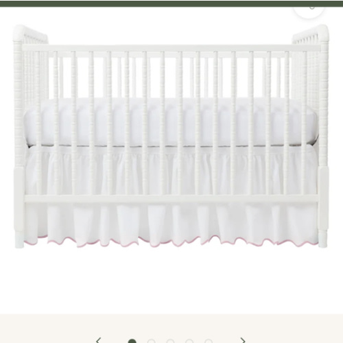 Pink Pique Crib Skirt