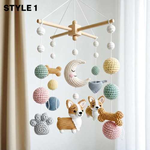 Personalized Crochet Corgi Baby Mobile, Nursery Decor