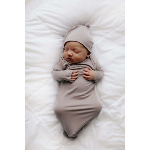 Harbor Mist Knotted Newborn Baby Gown