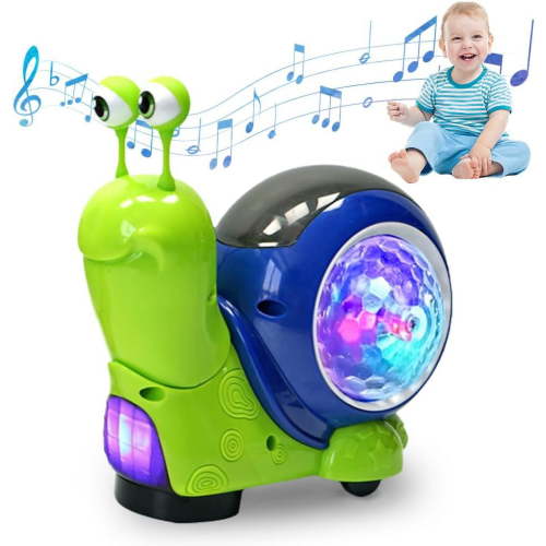 Luminous Snail Toy,2025 New Electric Snail Toy Tummy Time Crawling Snail Baby Toy Musical Toys with Light-up Music,Musical Crawling Snail Toys Interactive Sensory Toy for Home,Christmas Birthday Gift