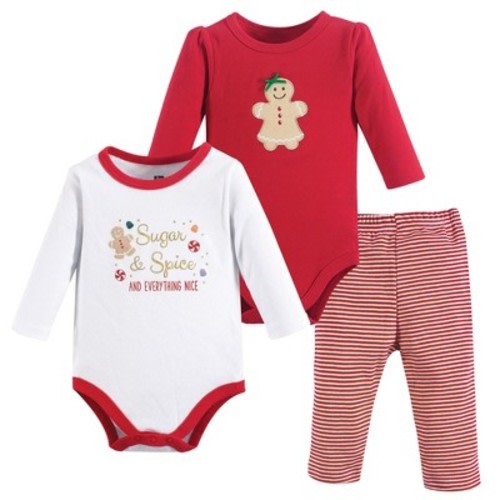 Hudson Baby Infant Girl Cotton Bodysuit and Pant Set, Sugar Spice, 3-6 Months