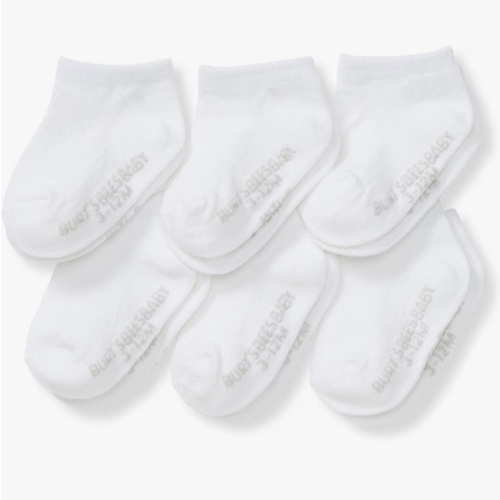 Burt's Bees Baby Organic Ankle & Crew Socks with Non-Slip Grips, 6-Pack