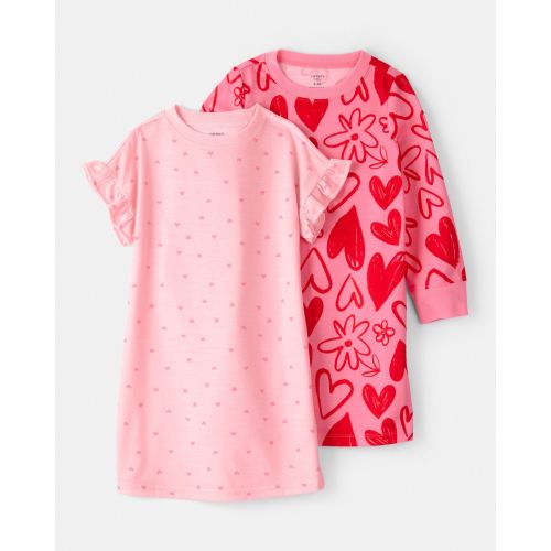 Girls Heart Floral Loose Fit Loose Fit Night Gown - Pink | Carter's