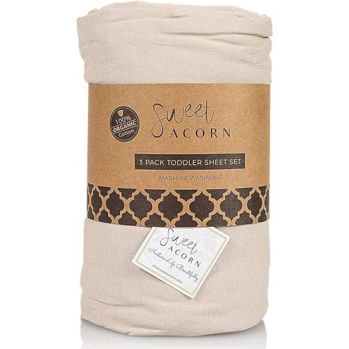 3 Piece Toddler Bedding Sets - Organic Cotton Jersey Knit - Fits Convertible Cribs and Mattresses - 9" x 28" x 52" - Fog Grey