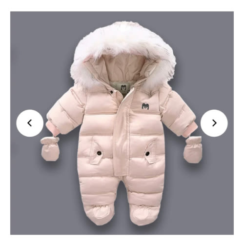 Padded Snowsuit With Fleece Fur Lining