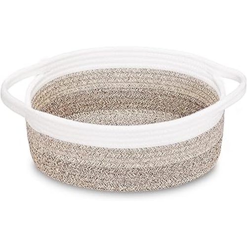 ABenkle Small Woven Baskets, 12"x8"x5" Rope Baby Toy Storage Basket with Handle, Durable Gift Basket Empty for Graduation Easter Christmas