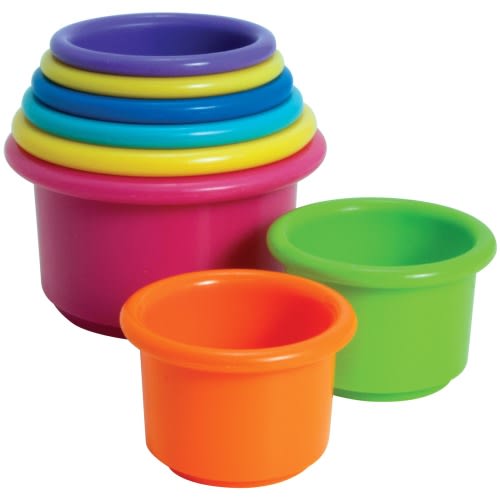 The First Years Stack & Count Stacking Cups - Colorful Baby Stacking Water Toys Set - Stackable Cups for Learning - Baby Bath Toys - Toddler Water Table Toys - 8 Count