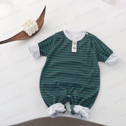 Baby Crew Neck Striped Romper
