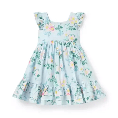 Girl Pale Blue Floral The Flowerful Dress by Janie and Jack