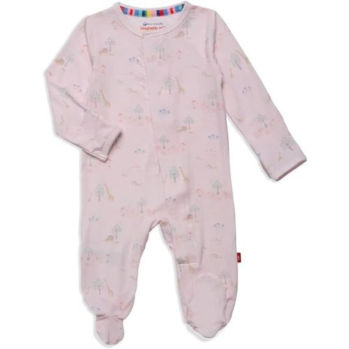 Magnetic Me Girls Modal Magnetic Baby Footie Pajamas | Silky Soft Modal Fabric | Baby Sleepers Available Sizes PRE - 24M