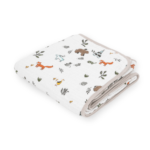 Original Cotton Muslin Quilt - Forest Friends