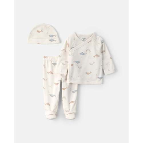 Baby 3-Piece Whale Long-Sleeve Top & Pant Set - Ivory | Carter's