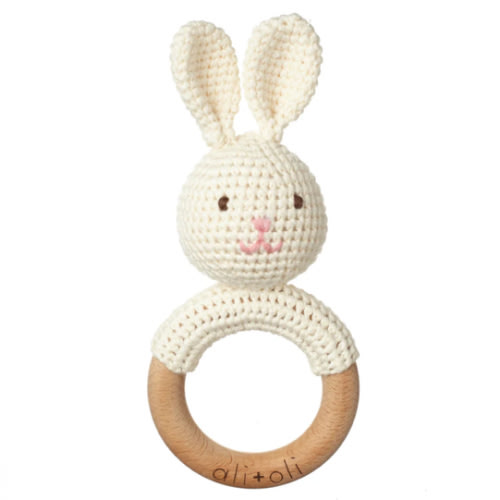 Bunny Rattle Teething Ring