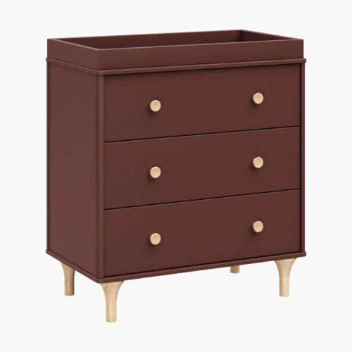 babyletto Lolly 3-Drawer Changer Dresser - Crimson/Natural