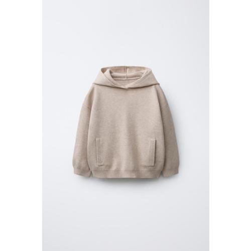 KNIT HOODED SWEATSHIRT - Sand | ZARA United States