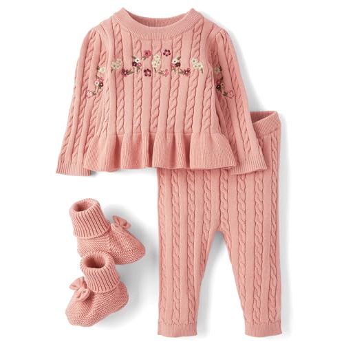 Gymboree Baby Girls' And Newborn Long Sleeve Sweater and Pants, 3 Piece Outfit
