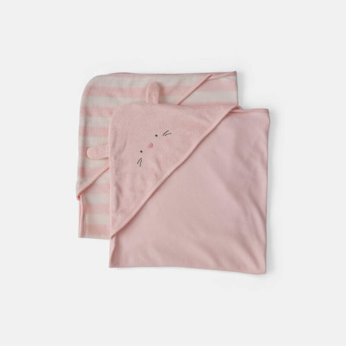 Baby Girl 2-Pack Bunny Terry Towels - Pink | Carter’s Oshkosh Canada