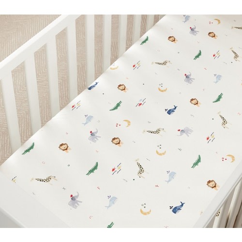 Animal ABC Organic Crib Fitted Sheet