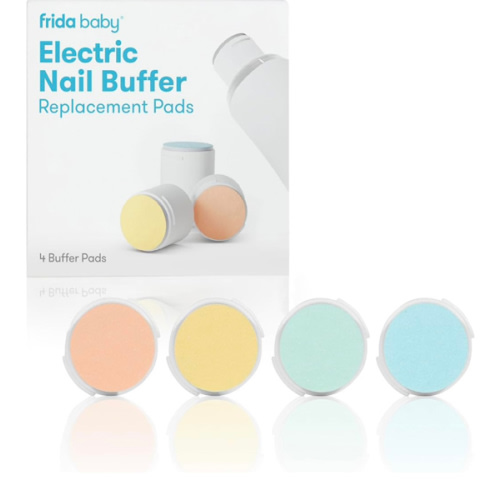 Frida Baby Electric Nail Buffer Replacement Pads | Safe + Easy Grooming, Trimming, and Nail Filing for Newborn, Toddler, or Children's Fingernails and toenails, 4 Buffer Pads