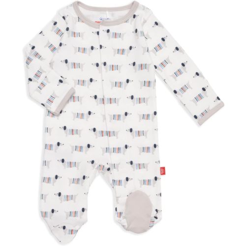 Magnetic Me Footie Pajamas - 100% Organic Cotton Baby Pajamas - Quick Magnetic Fastener Sleeper for Baby Boy and Girl - Pawsatively - 3-6 Months