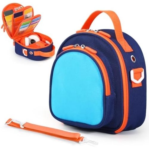 Carrying Case Compatible with Yoto Mini (2024 Edition),30 Cards Storage Bag with Handle and Shoulder Strap, Travel Storage box(Blue)