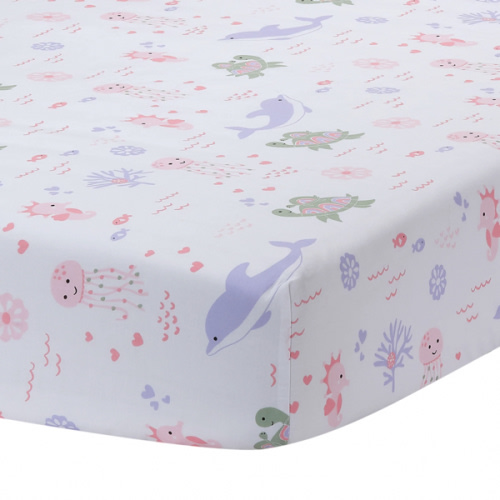 Sea Dreams Cotton Fitted Crib Sheet
