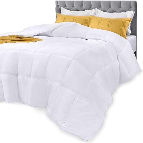 Utopia Bedding Comforters Full Size, All Season Duvet Insert, Down Alternative Box Stitched Bed Comforter with Corner Tabs, Machine Washable (White)