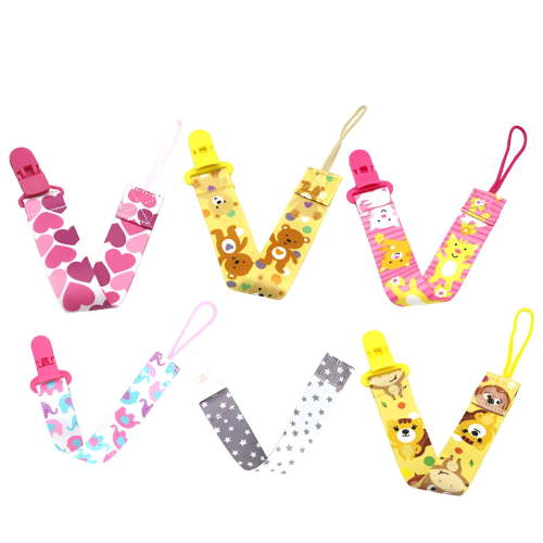 XIRQI 6Pcs Pacifier Clip,Versatile Design with Wide Compatibility Pacifier Holder,Cute Clips to Attract Babies Binky Clips
