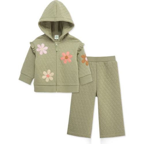 Flower Zip Hoodie & Sweatpants Set, 24M