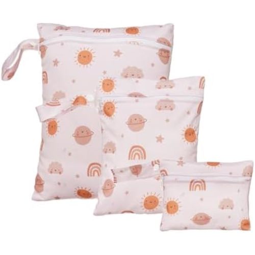 Happy Flute 3 Set Wet Bag Storage Bag Zipper Waterproof Washable Travel Bags, Beach, Pool, Gym Bag for Cloth Diaper, Swimsuits & Wet Clothes(EF612)