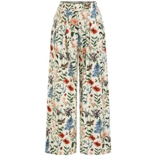 CIDER Womens Wide Leg Pants Floral Elastic Waist Palazzo Pants Boho Summer Casual Fashion Outfits