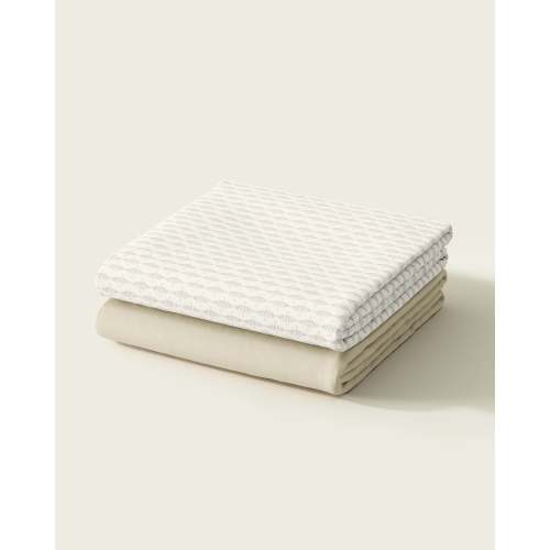 Stitched Spots Organic Crib Sheet Set | Nestig