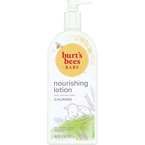 Burt's Bees Baby Nourishing Lotion with Lavender, Calming Baby Lotion, Pediatrician Tested, 99.0% Natural Origin, 12 Ounces