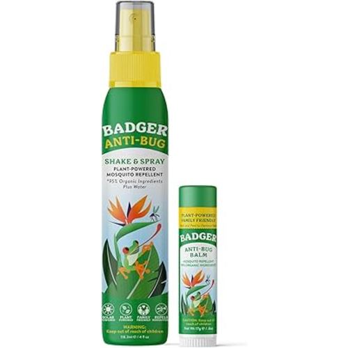 Badger Bug Repellent, Easy to Use Travel Stick, DEET-Free Mosquito Repellent & Insect Protection, Certified Organic Essential Oil Balm