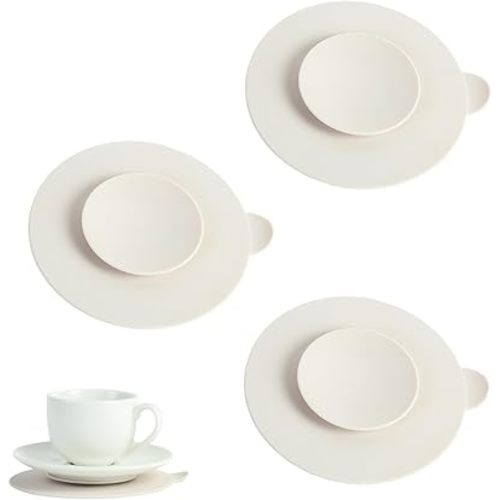 3 PCS Table Suction Cup Pad Professional Tableware Sucker Silicone Suction Coasters Non-Slip Double Sided Suction Cups for Fixing Tableware Plate Bowl Dish
