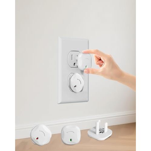 Outlet Covers Baby Proofing, 24 Pack Plug Covers Baby Proofing, Outlet Plug Covers for US 3-Prong to Prevent Electric Shock, Outlet Covers for Home, Office, School, Kindergarten, White