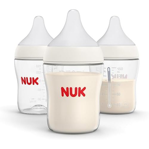 NUK Perfect Match Slow Flow Bottle, 5 oz (150 mL), 3 Pack
