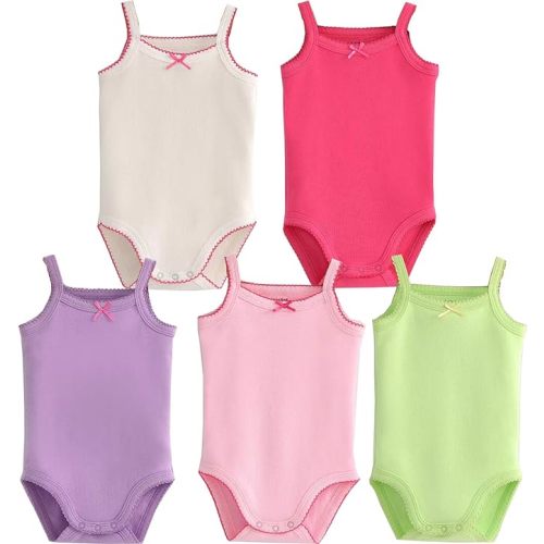 Girls Spaghetti Strap Bodysuit Sleeveless Tank Top Cotton One-Pieces Pack of Summer Baby Clothes Outfit